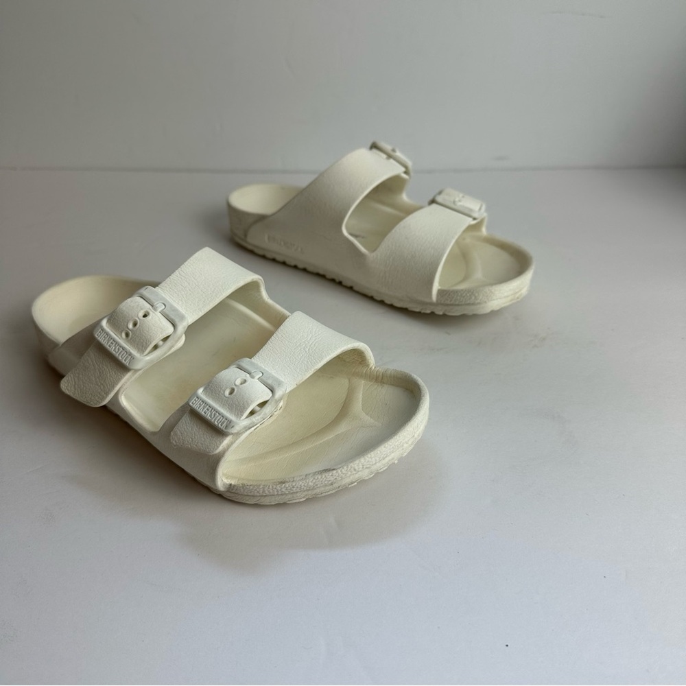 Birkenstock Arizona Sandals Youth Size 3 EU 34 Shoes EVA Beach White Washable - Picture 11 of 11